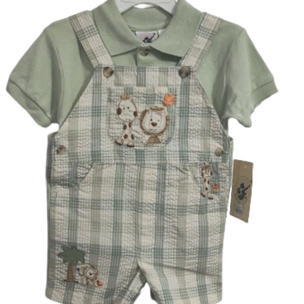 Good Lad of Philadelphia Y2K Boy's Size 2T Coverall and Collared Shirt Lion NWT